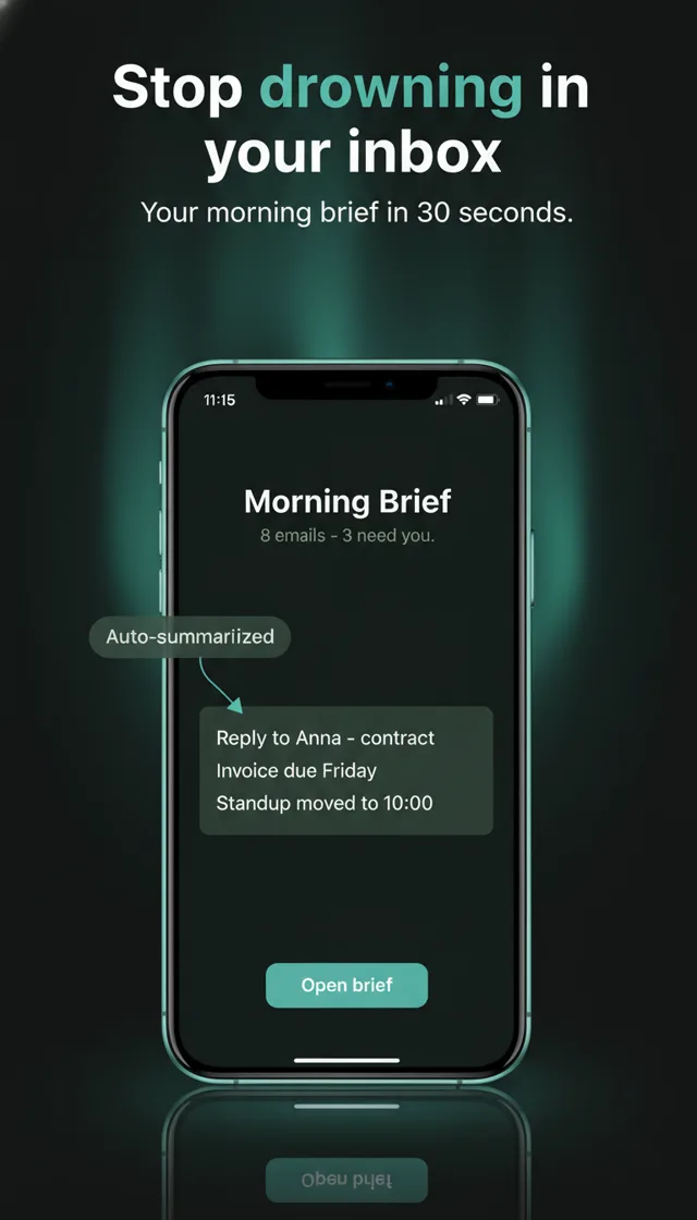 Teaser: a polished app-store-style phone screen designed by the AI