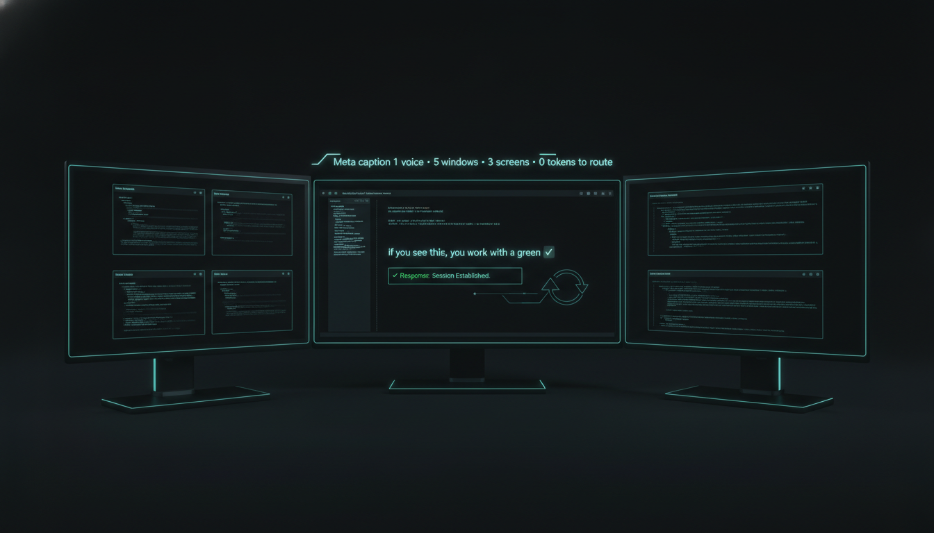 The router injecting 'if you see this, you work' into the same session that built it, the message appearing in the correct terminal on screen 2.