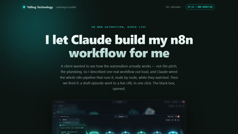 I let Claude build my n8n workflow — live
